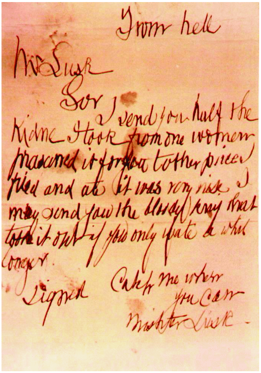 FROM HELL LETTER - LUSK LETTER